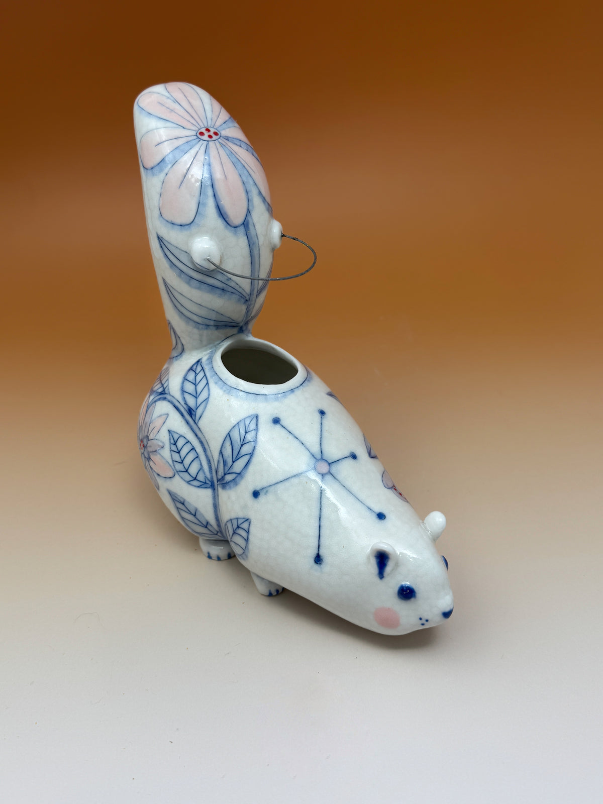 38_Squirrel Vase 6" tall