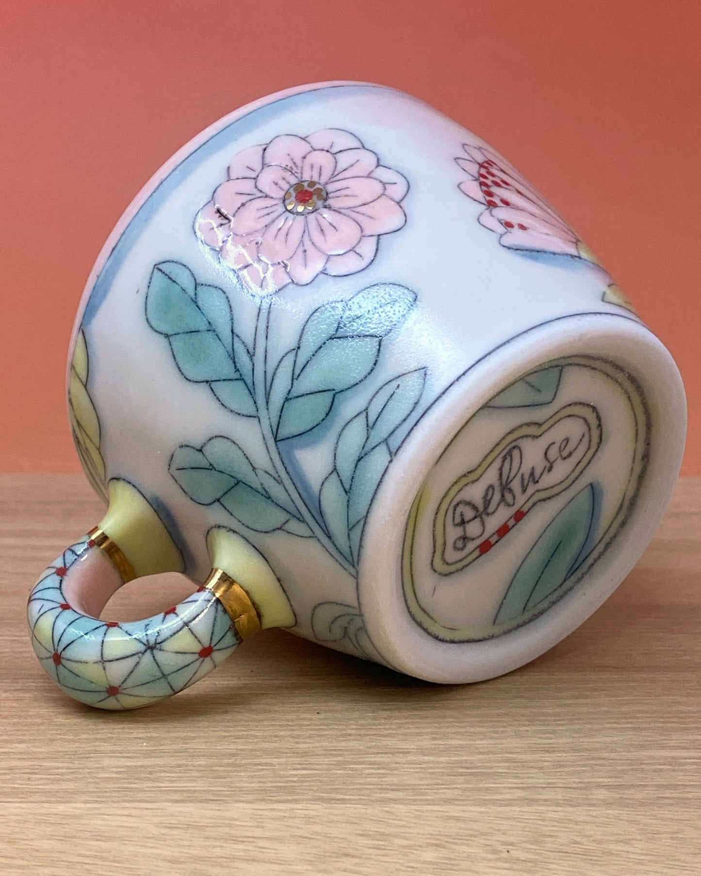 10_9oz Cup: Sparkle Floral