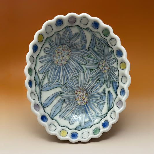 40_Oval Bowl with Ruffled Rim