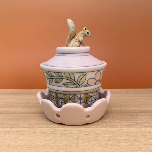 46_Salt Cellar with Squirrel Spoon Pink