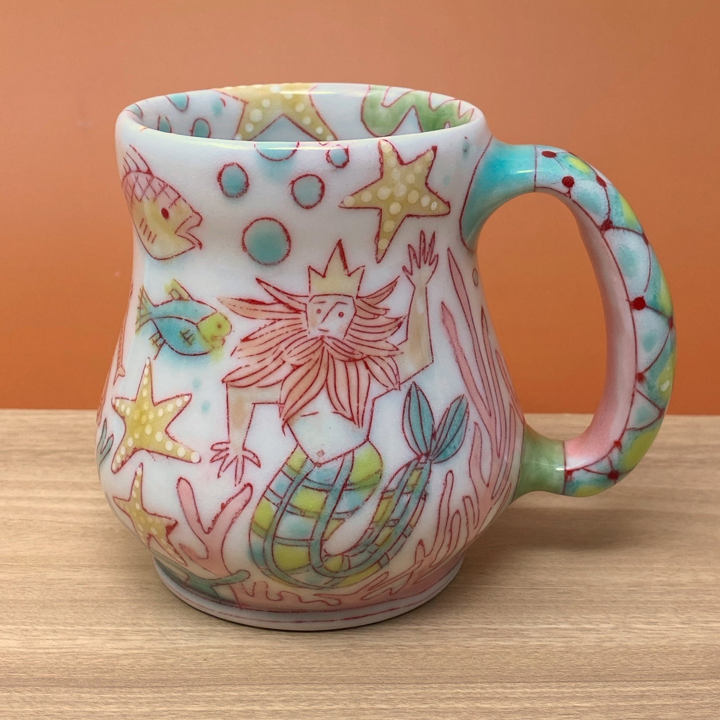 09_14oz Mug: MerMan, Sea Creatures