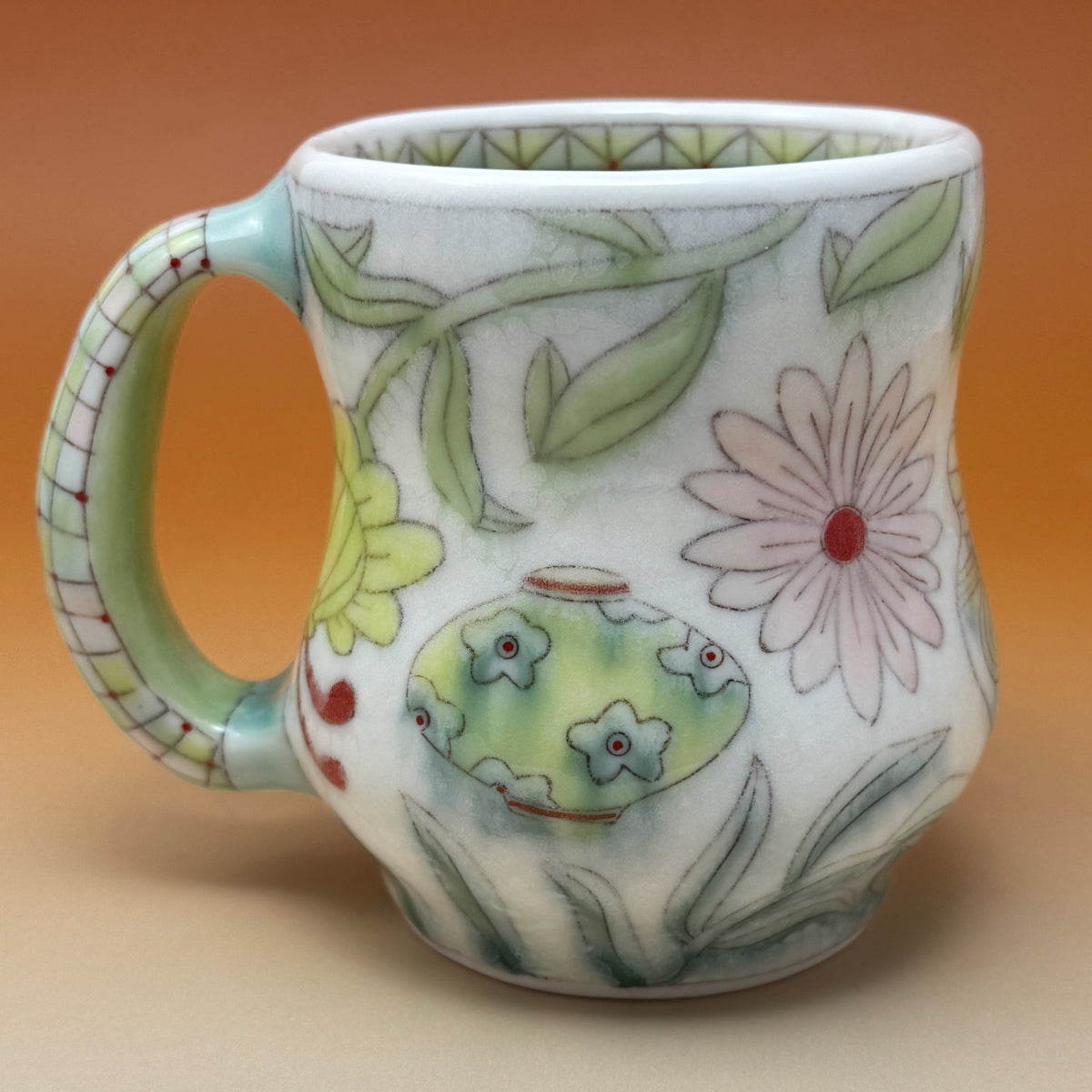 11_14oz Pots on Pots with Dots Mug 4.25" tall