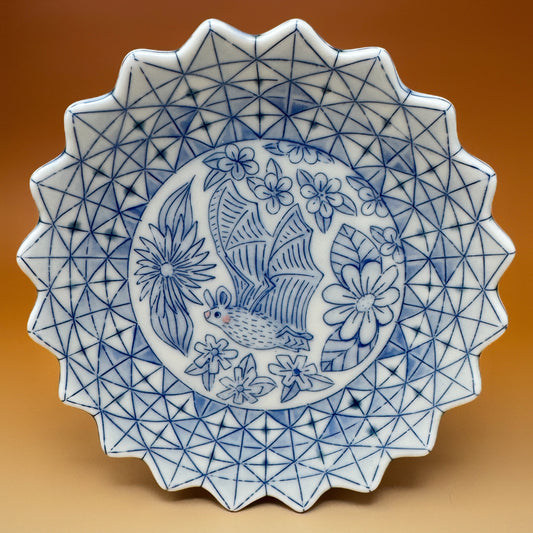 31_Blue & White Bat Plate