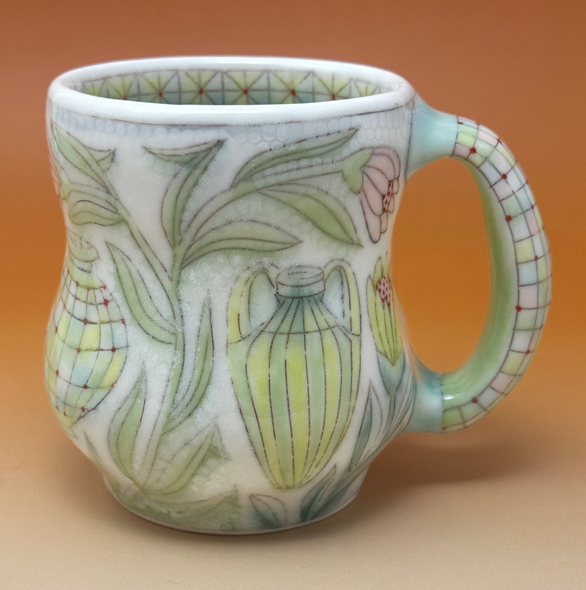 11_14oz Pots on Pots with Dots Mug 4.25" tall