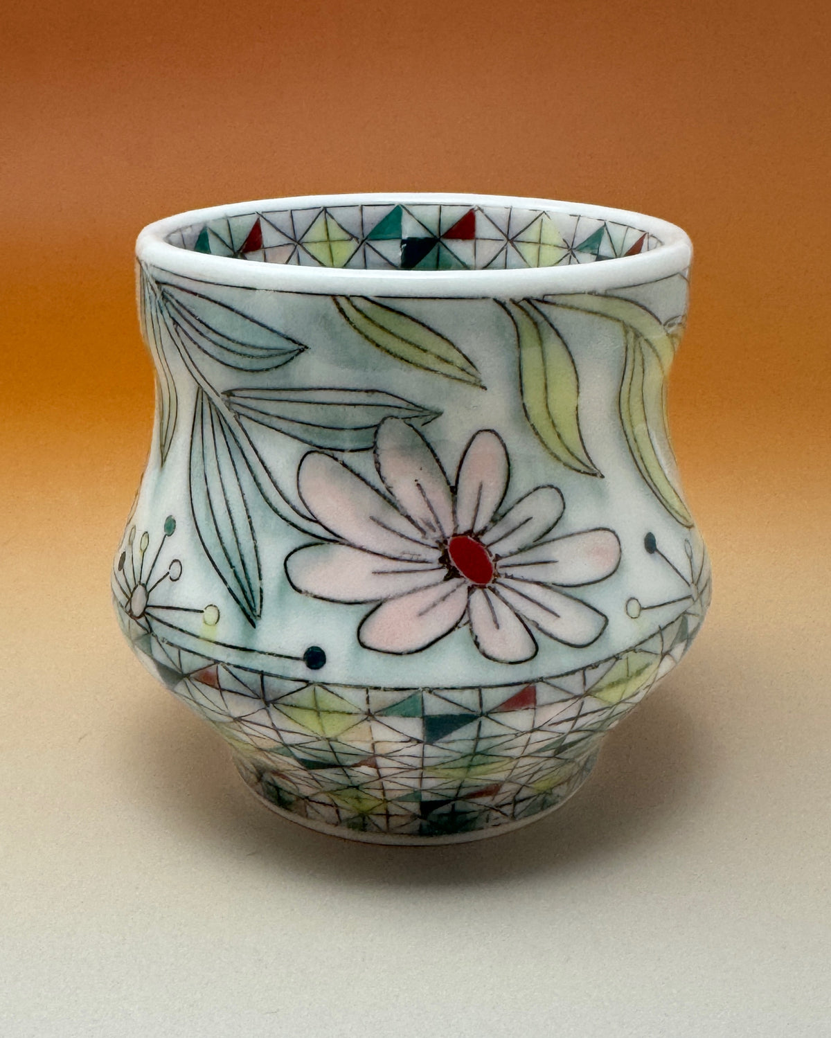 22_10oz Floral Cup 3.5" tall