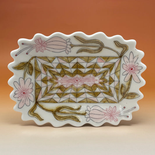 36_Floral Rectangular Plate 9"x6"