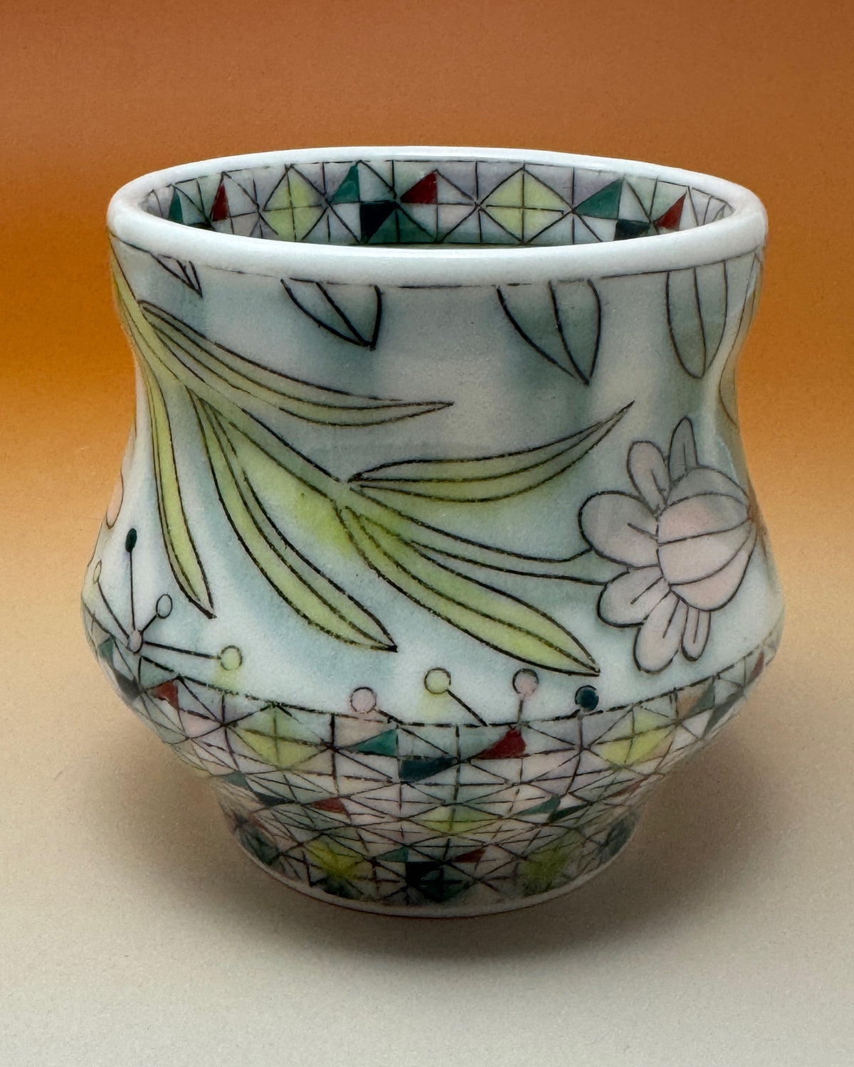 22_10oz Floral Cup 3.5" tall