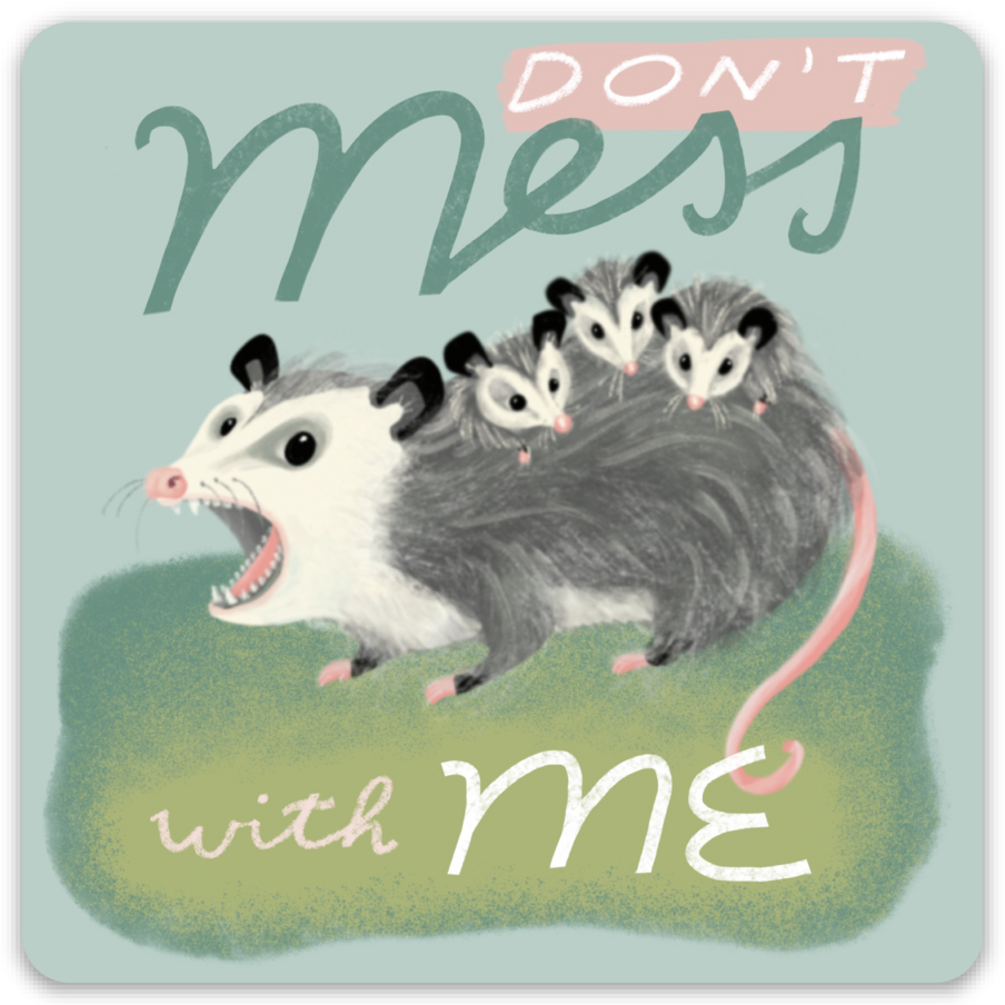 Vinyl Sticker: Don’t Mess with Me Opossum