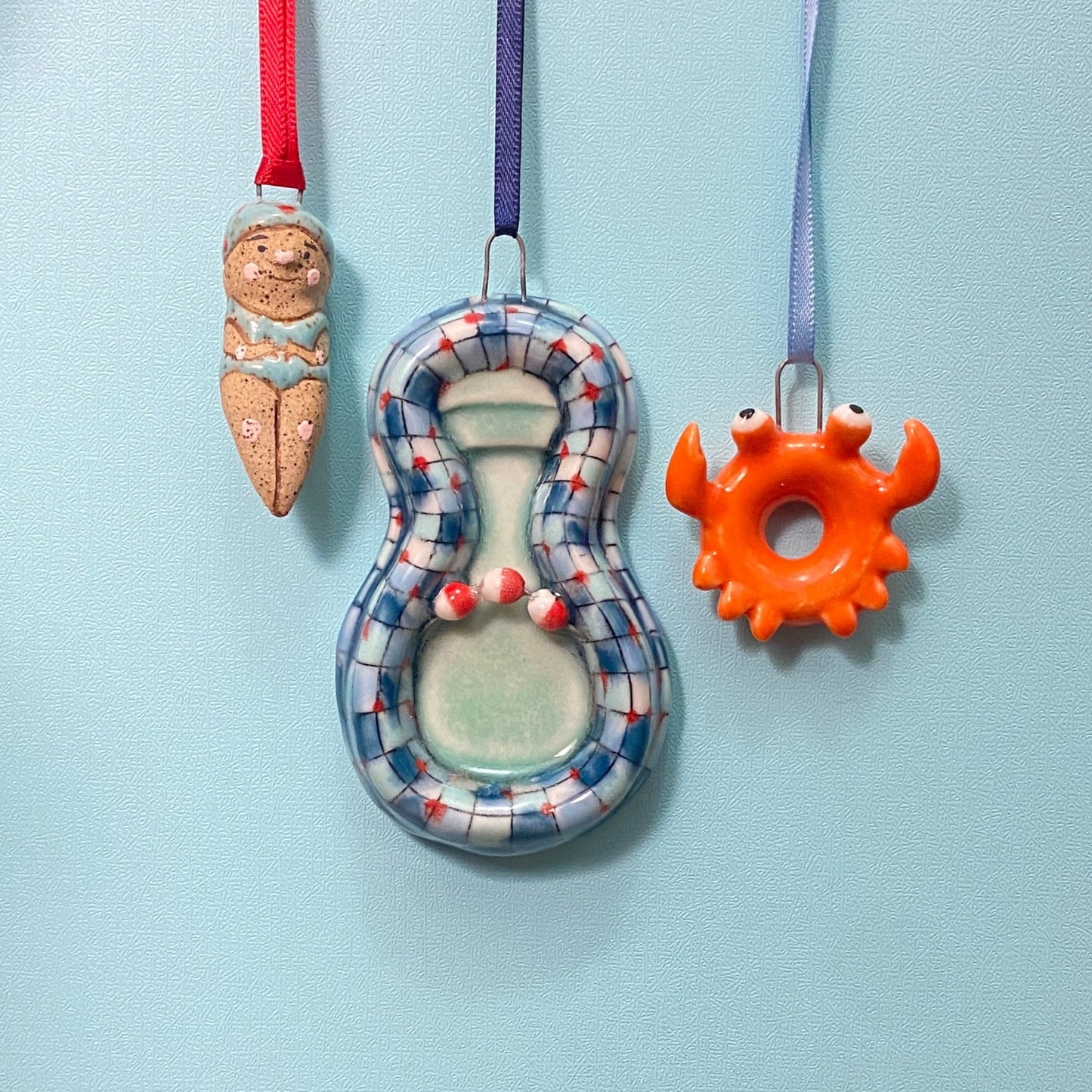 44B Swimming Pool Ornament Set of 3