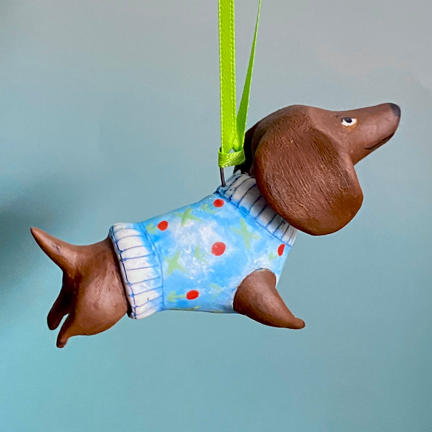 56 Dachshund in a Sweater Ornament