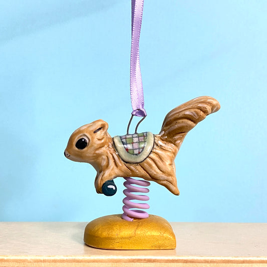 58B Squirrel Spring Rider Ornament